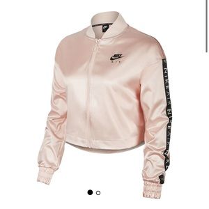 NIKE WOMEN'S AIR CROPPED SATIN TRACK JACKET MEDIUM PINK